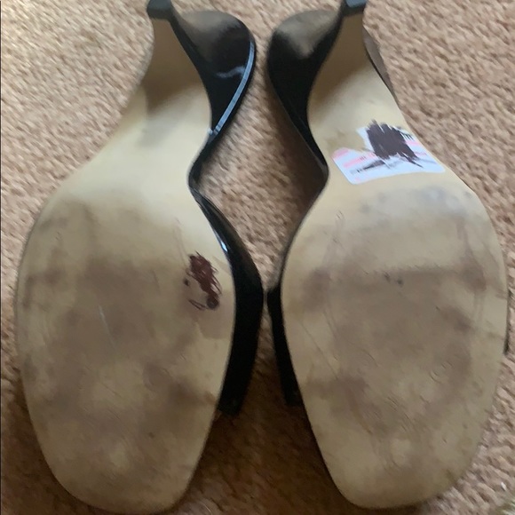 Y2K TAHARI BLACK HEELS SANDALS SZ 7 M BACKLESS SLIP ONS 3” HEELS SOHO BUCKLE - Picture 10 of 10